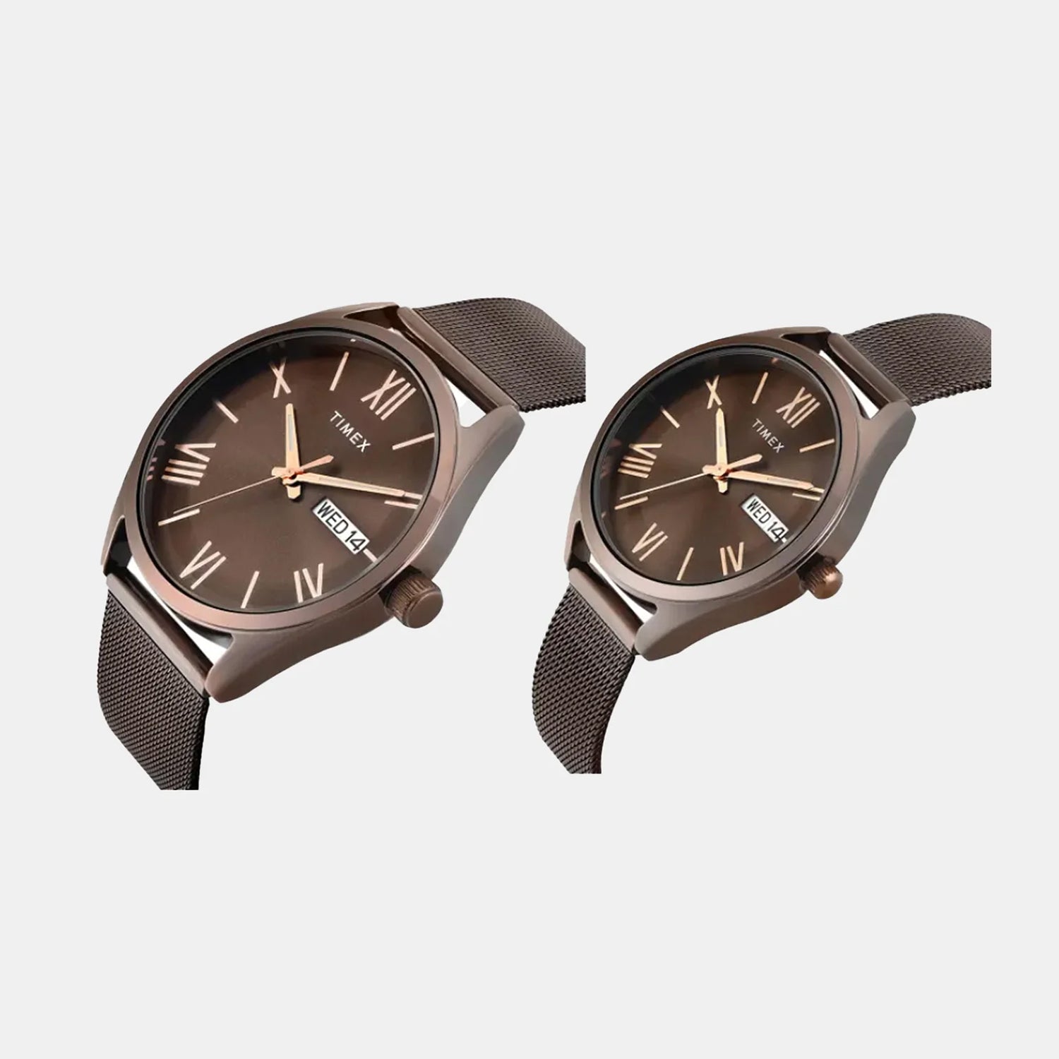 Trendline Couple Quartz Brown Dial Analog Stainless Steel Watch TW00PR353