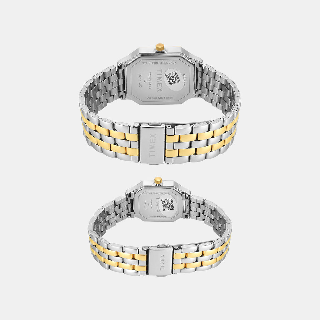 Trendline Couple Quartz Silver Dial Analog Stainless Steel Watch TW00PR354