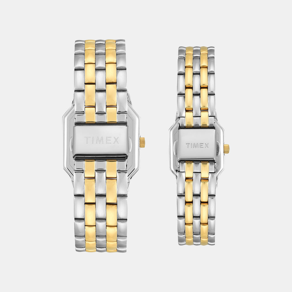 Trendline Couple Quartz Silver Dial Analog Stainless Steel Watch TW00PR354