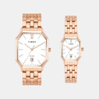 Trendline Couple Quartz White Dial Analog Stainless Steel Watch TW00PR355