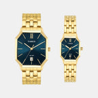 Trendline Couple Quartz Teal Dial Analog Stainless Steel Watch TW00PR356