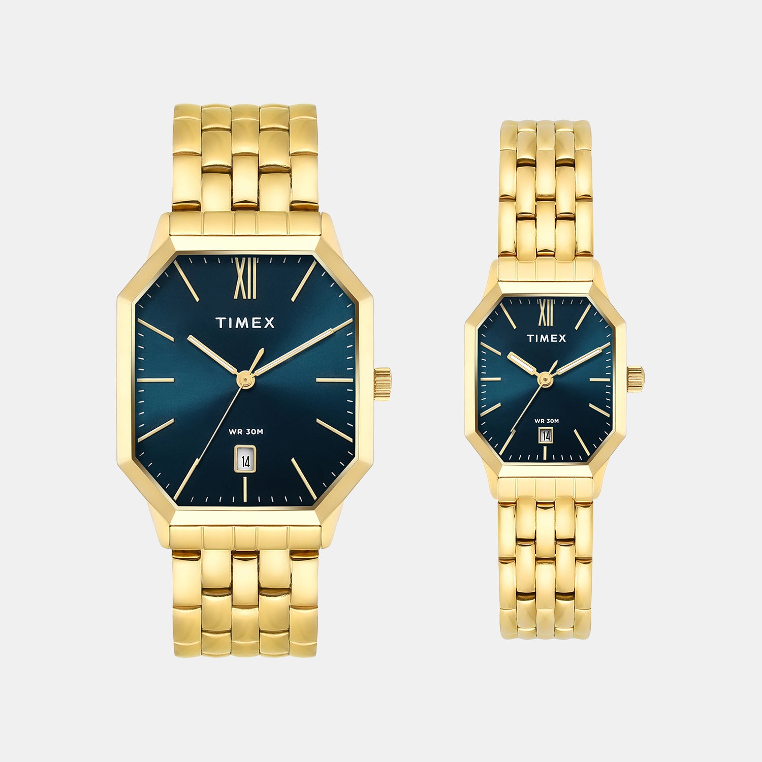 Trendline Couple Quartz Teal Dial Analog Stainless Steel Watch TW00PR356
