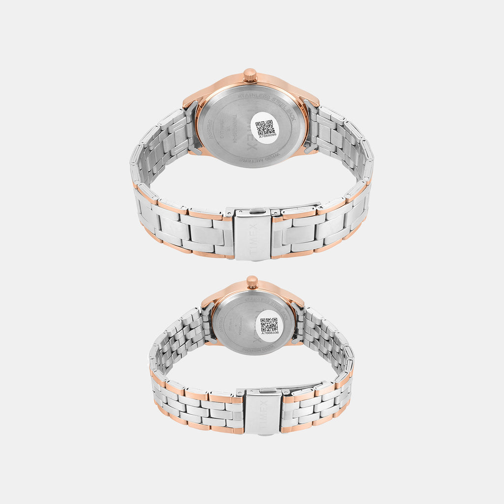 Trendline Couple Quartz Dial Analog Stainless Steel Watch TW00PR359