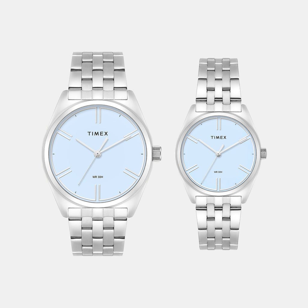 Trendline Couple Quartz Blue Dial Analog Stainless Steel Watch TW00PR360