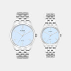 Trendline Couple Quartz Blue Dial Analog Stainless Steel Watch TW00PR360