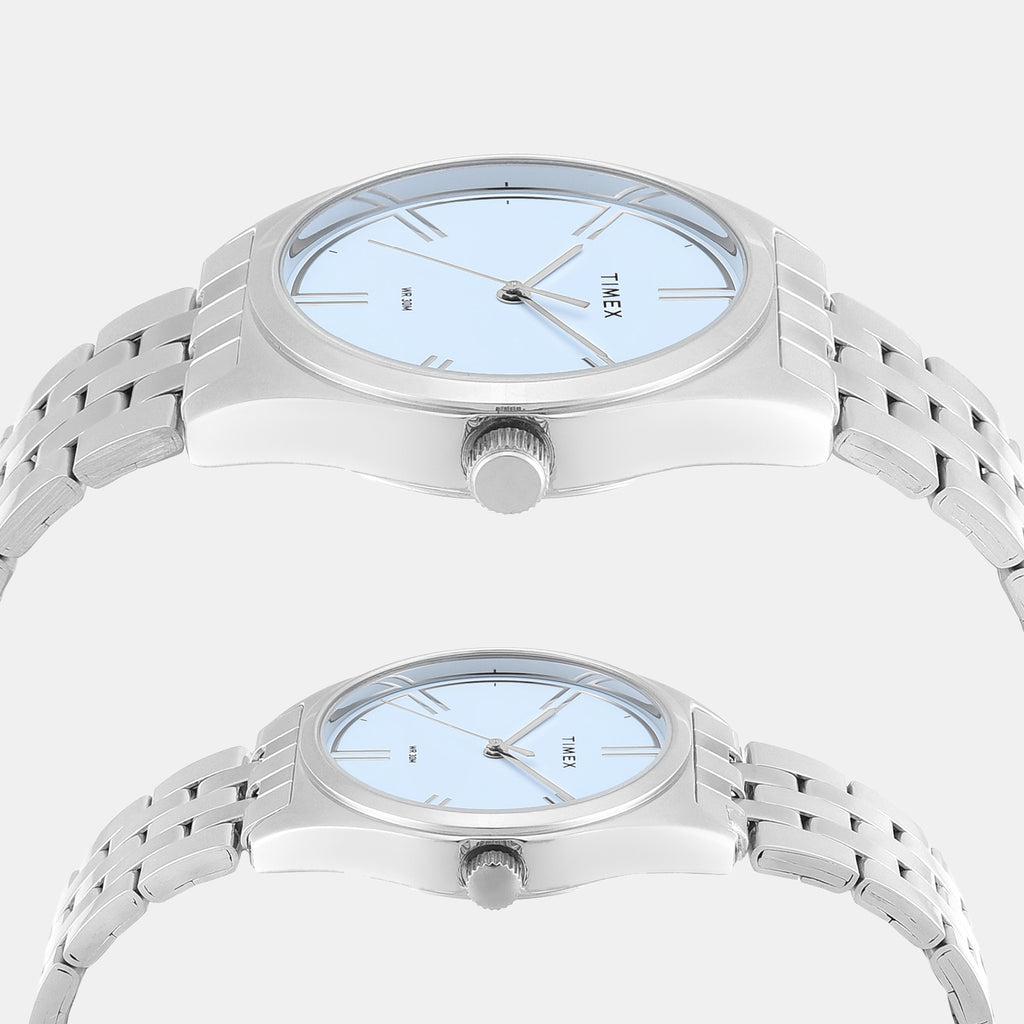Trendline Couple Quartz Blue Dial Analog Stainless Steel Watch TW00PR360
