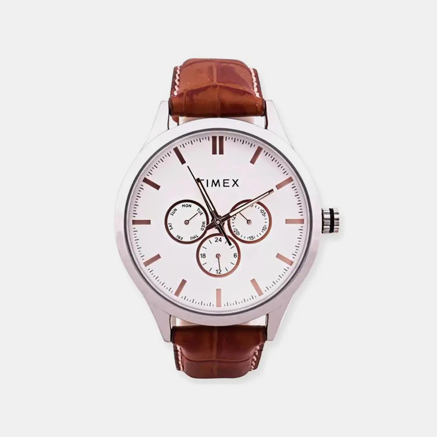 Classics Men Quartz White Dial Multi-Function Leather Watch TW00ZR542