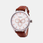 Classics Men Quartz White Dial Multi-Function Leather Watch TW00ZR542