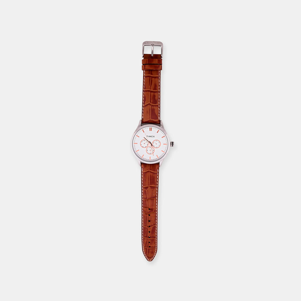 Classics Men Quartz White Dial Multi-Function Leather Watch TW00ZR542