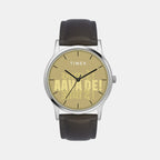 Men Quartz Gold Dial Analog Leather Watch TW00ZR562
