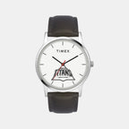 Men Quartz White Dial Analog Leather Watch TW00ZR563