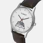 Timex Leather White watch