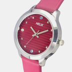 Women Quartz Pink Dial Analog Leather Watch TW022HL20