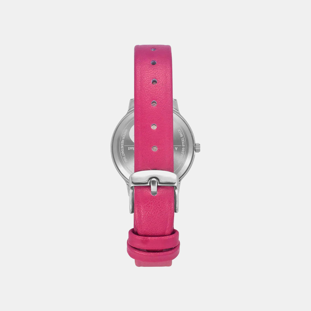 Women Quartz Pink Dial Analog Leather Watch TW022HL20