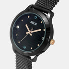 Women Quartz Black Dial Analog Stainless Steel Watch TW022HL24