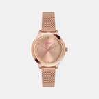 Women Quartz Rose Gold Dial Analog Mesh Watch TW022HL25