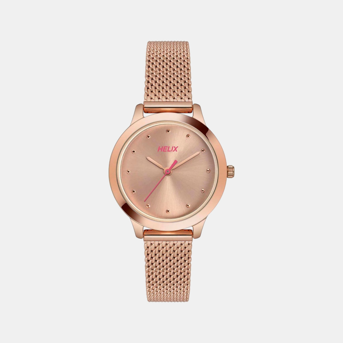 Women Quartz Rose Gold Dial Analog Mesh Watch TW022HL25
