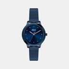 Women Quartz Blue Dial Analog Mesh Watch TW022HL26
