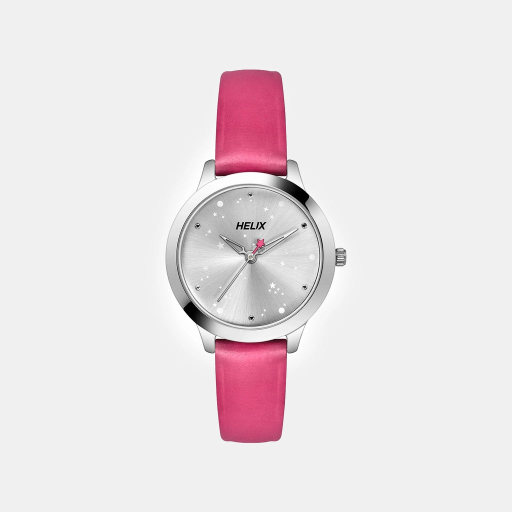 Women Quartz Silver Dial Analog Leather Watch TW022HL29