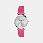 Women Quartz Silver Dial Analog Leather Watch TW022HL29