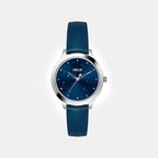 Women Quartz Blue Dial Analog Leather Watch TW022HL30