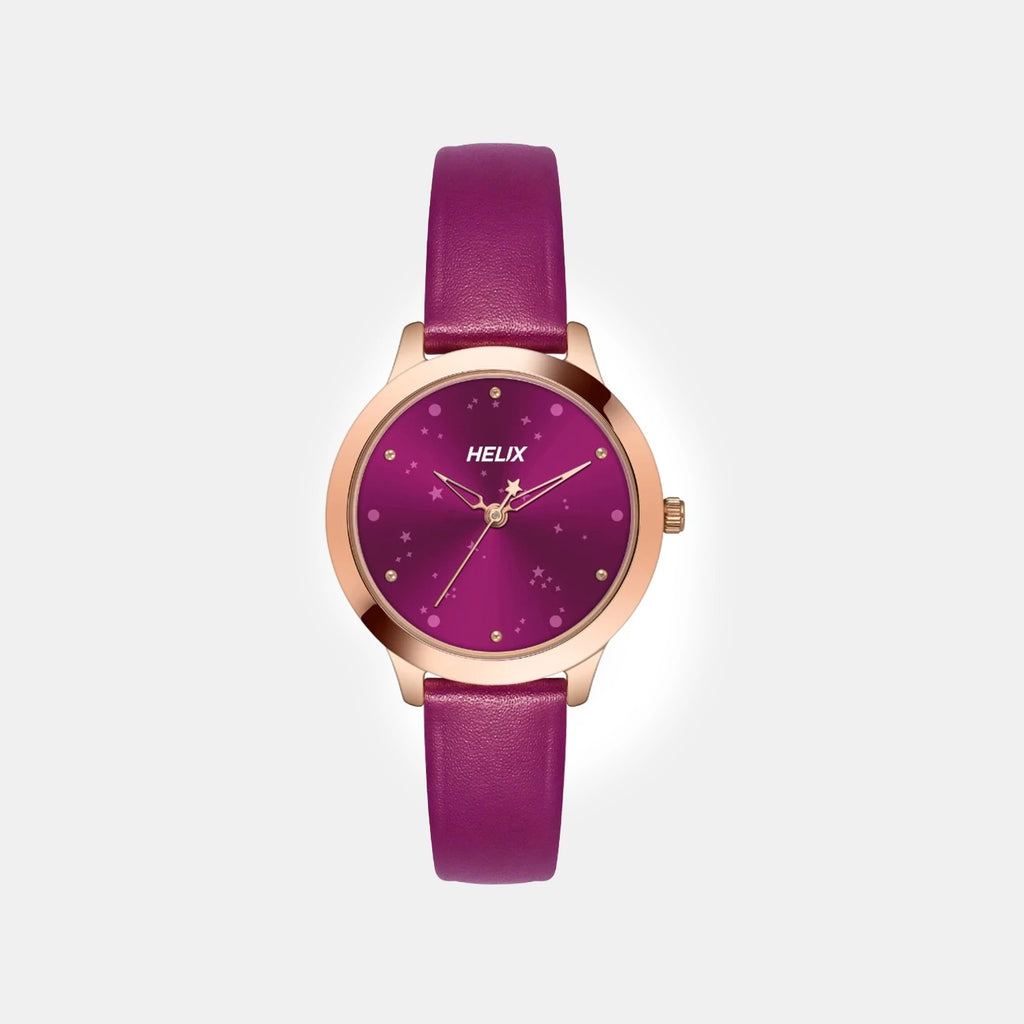 Women Quartz Magenta Dial Analog Leather Watch TW022HL32