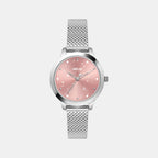 Women Quartz Pink Dial Analog Mesh Watch TW022HL33