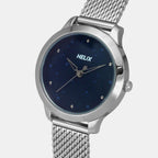 Women Quartz Blue Dial Analog Mesh Watch TW022HL34