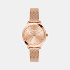 Women Quartz Rose Gold Dial Analog Mesh Watch TW022HL35