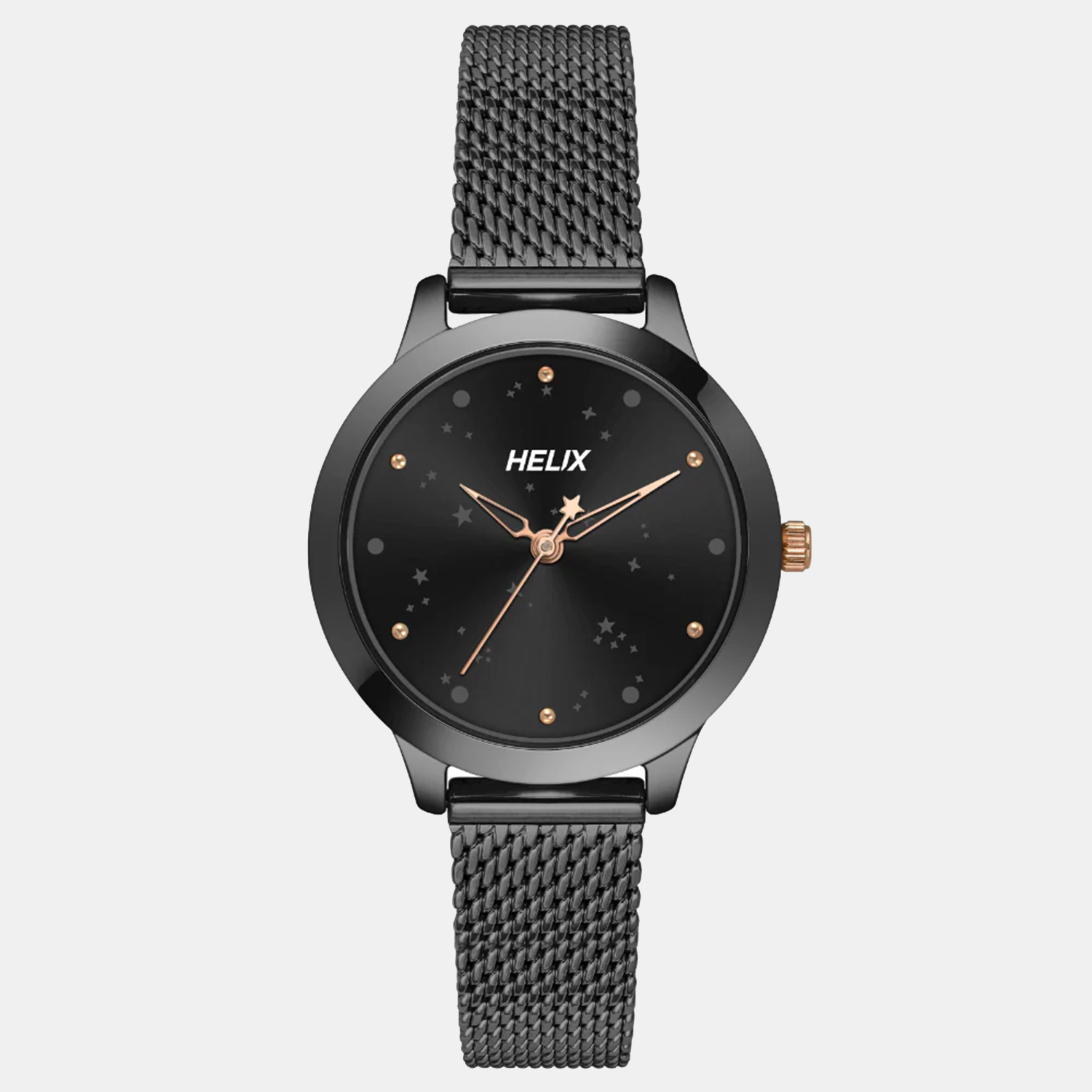 Helix Round Black Analog watch