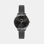 Women Quartz Black Dial Analog Stainless Steel Watch TW022HL36