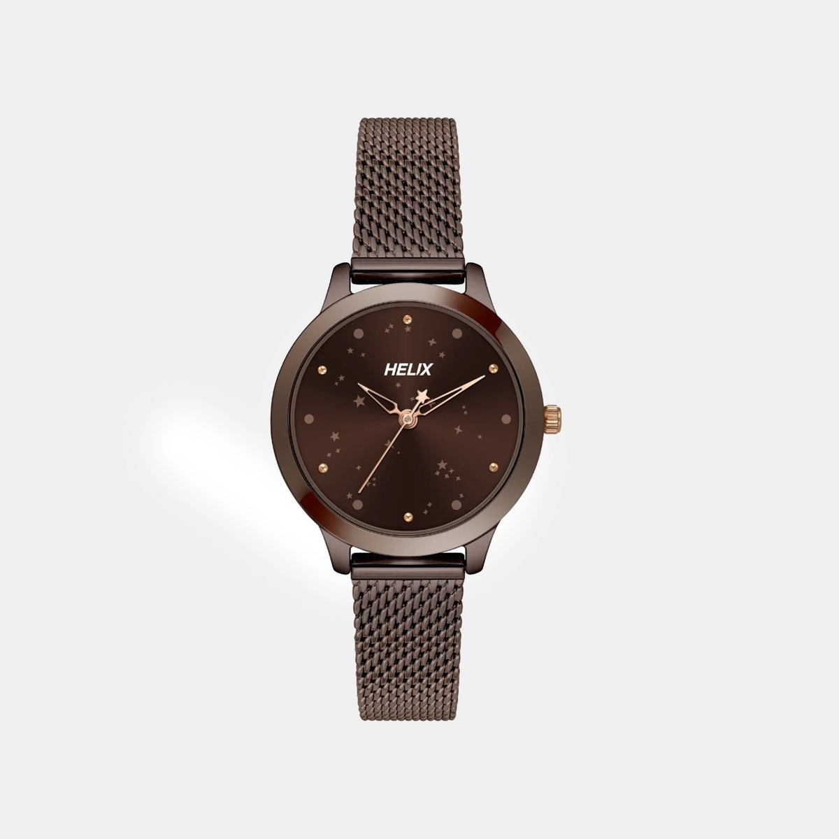 Women Quartz Brown Dial Analog Mesh Watch TW022HL37