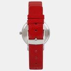 Women Quartz Red Dial Analog Leather Watch TW024HL19