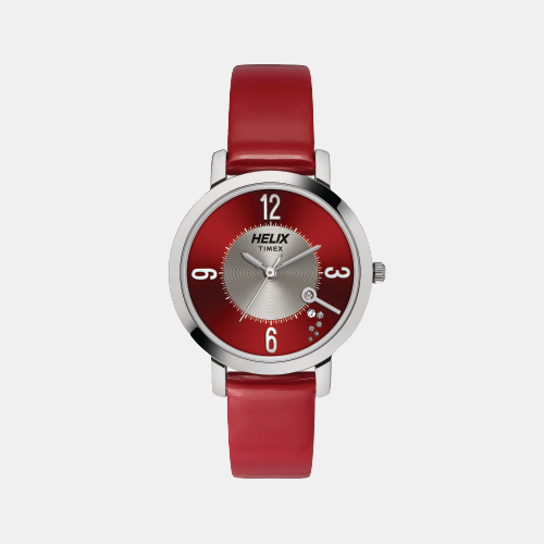 Helix Round Red Analog watch