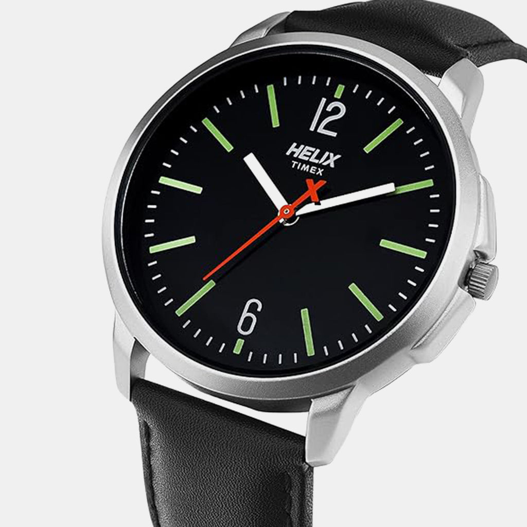 Men Quartz Black Dial Analog Leather Watch TW027HG01