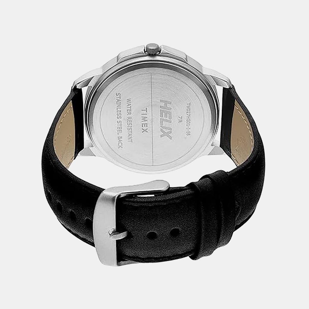 Men Quartz Black Dial Analog Leather Watch TW027HG01