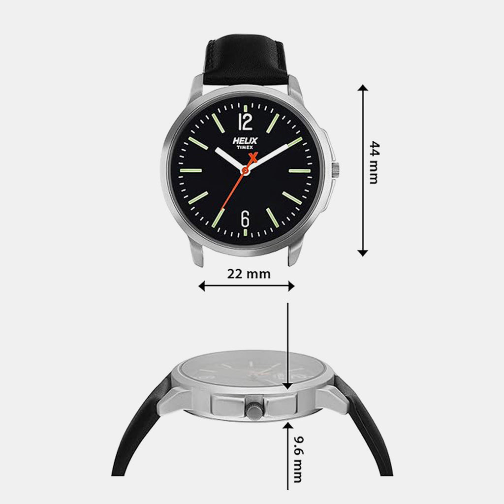 Men Quartz Black Dial Analog Leather Watch TW027HG01