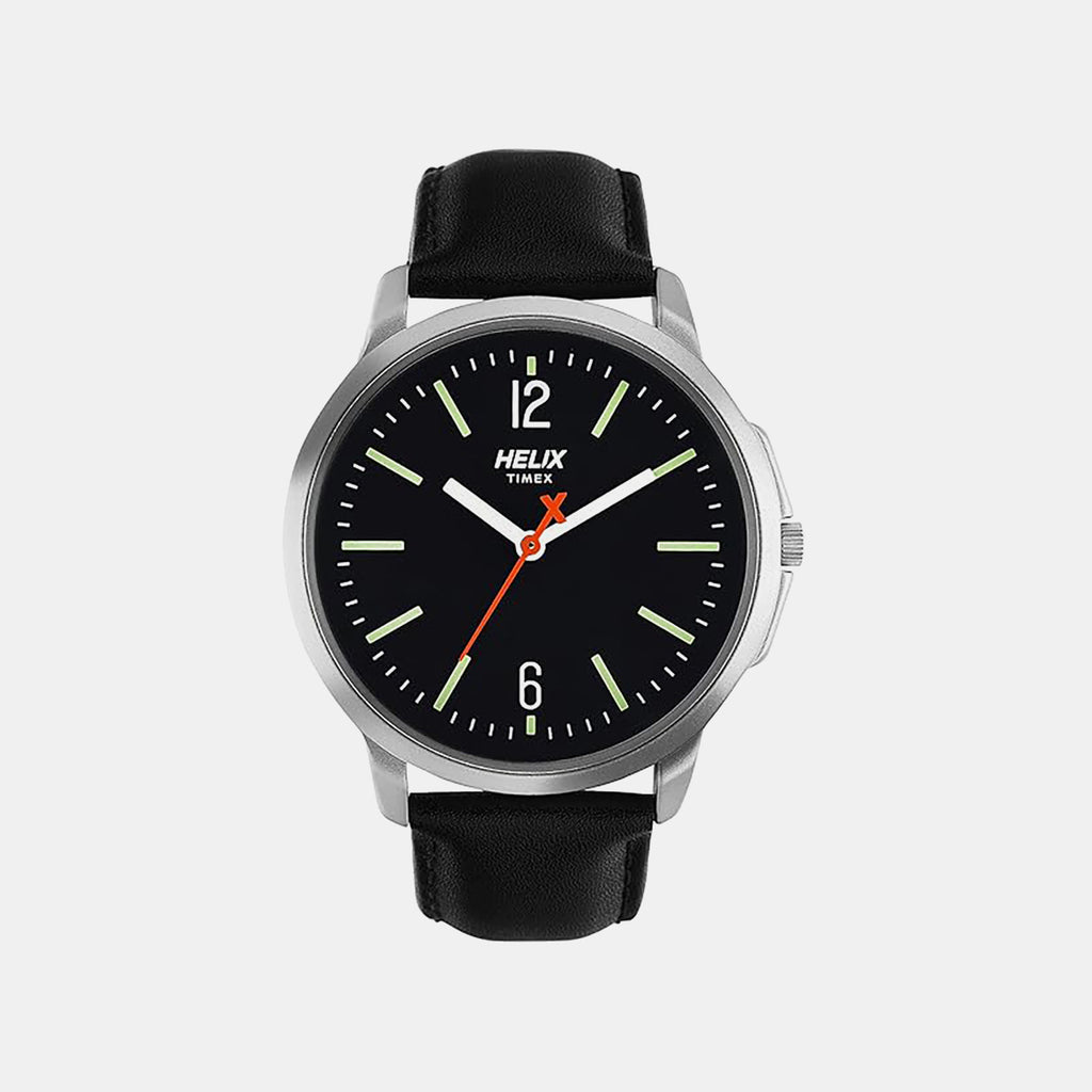 Men Quartz Black Dial Analog Leather Watch TW027HG01