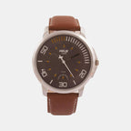 Men Quartz Grey Dial Analog Leather Watch TW027HG07