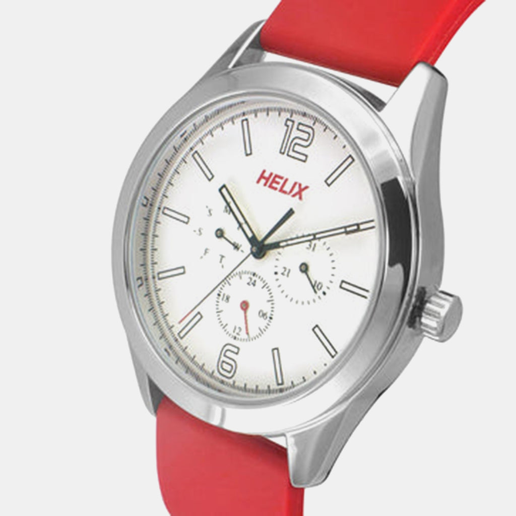 Men Quartz White Dial Chronograph Silicone Watch TW031HG18