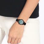 Women Quartz Green Dial Analog Leather Watch TW032HL26