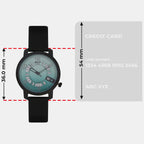 Women Quartz Green Dial Analog Leather Watch TW032HL26