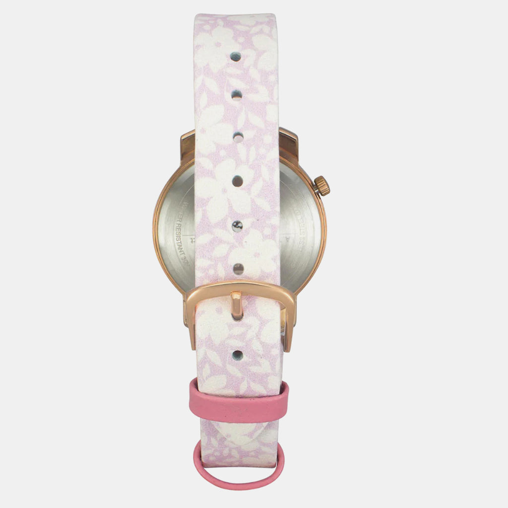 Women Quartz Silver Dial Analog Leather Watch TW032HL40