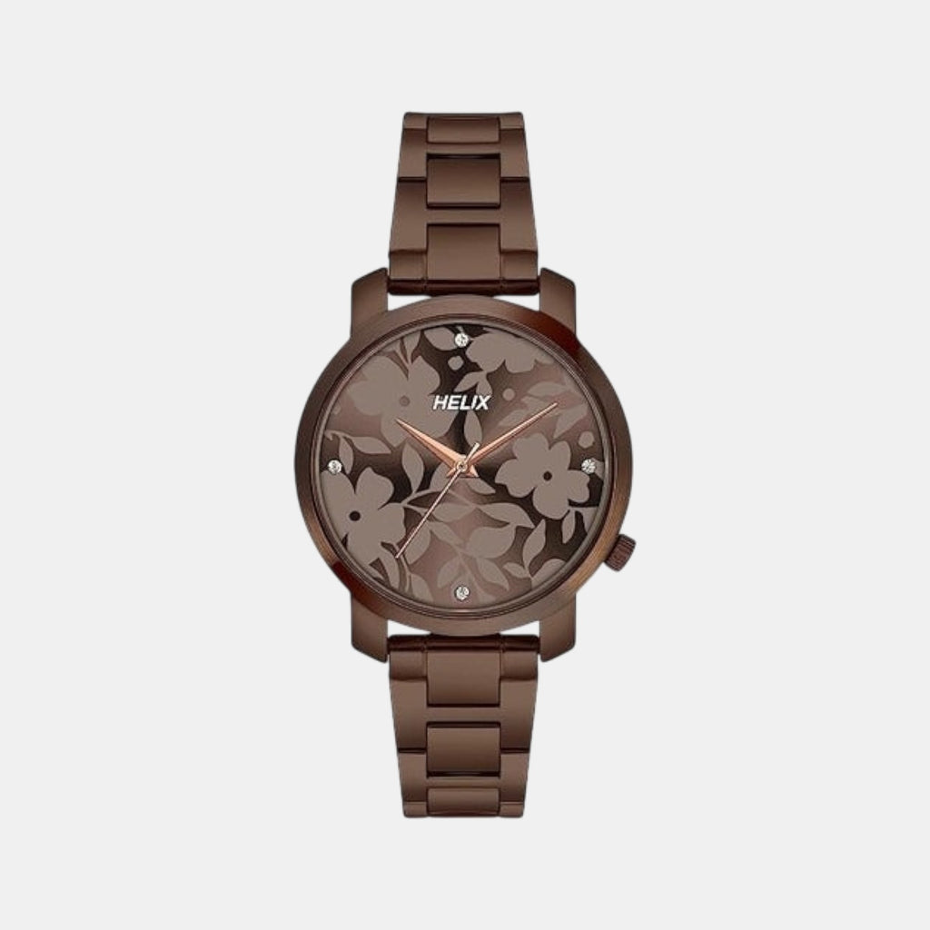 Women Quartz Brown Dial Analog Stainless Steel Watch TW032HL42