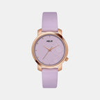 Women Quartz Lavender Dial Analog Leather Watch TW032HL44