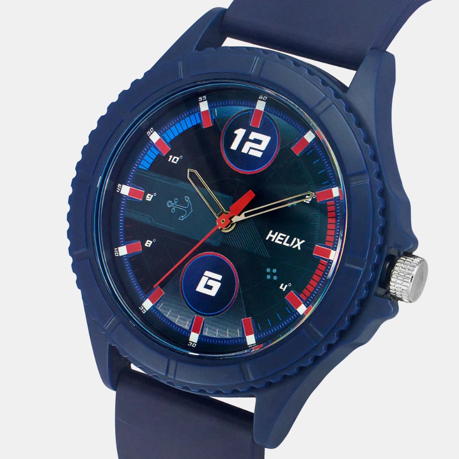 Men Quartz Blue Dial Analog Leather Watch TW033HG16