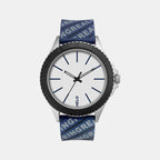 Men Quartz Silver Dial Analog Silicone Watch TW033HG23