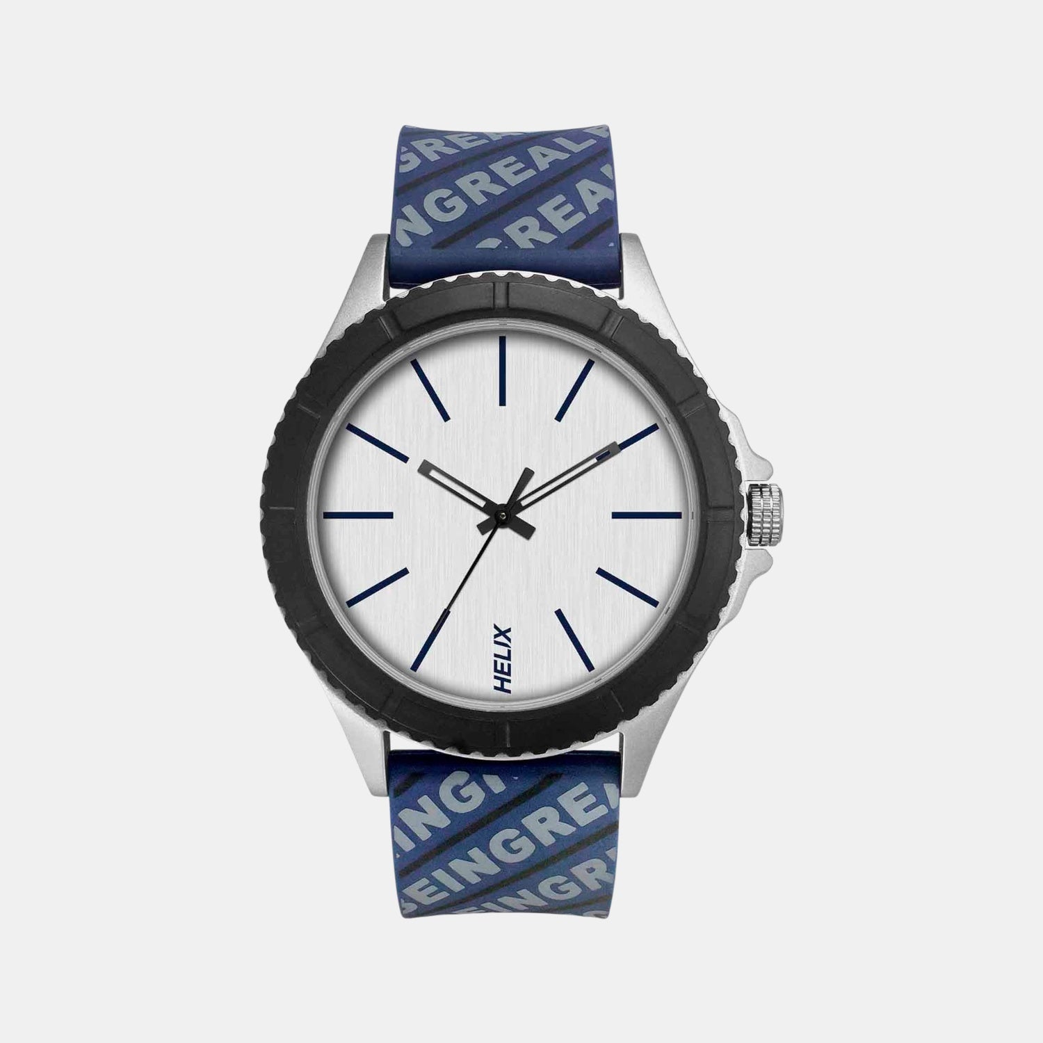 Men Quartz Silver Dial Analog Silicone Watch TW033HG23