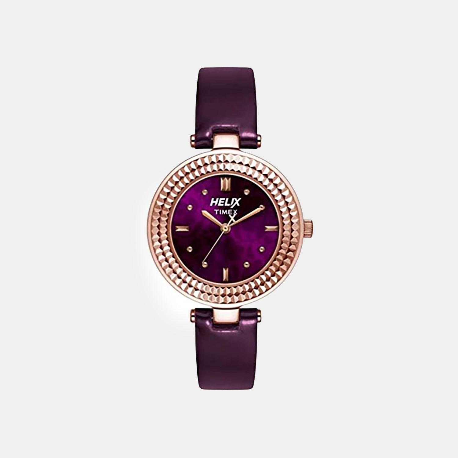 Women Quartz Purple Dial Analog Leather Watch TW033HL06