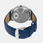 Men Quartz Blue Dial Analog Leather Watch TW039HG13